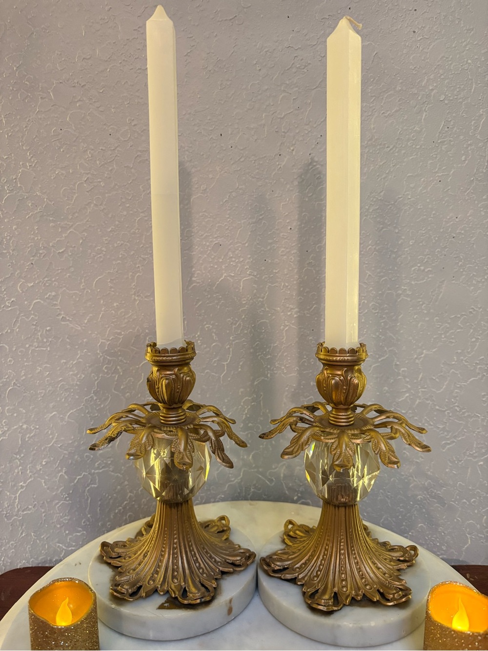 Vintage Filagree Style Candle Sticks